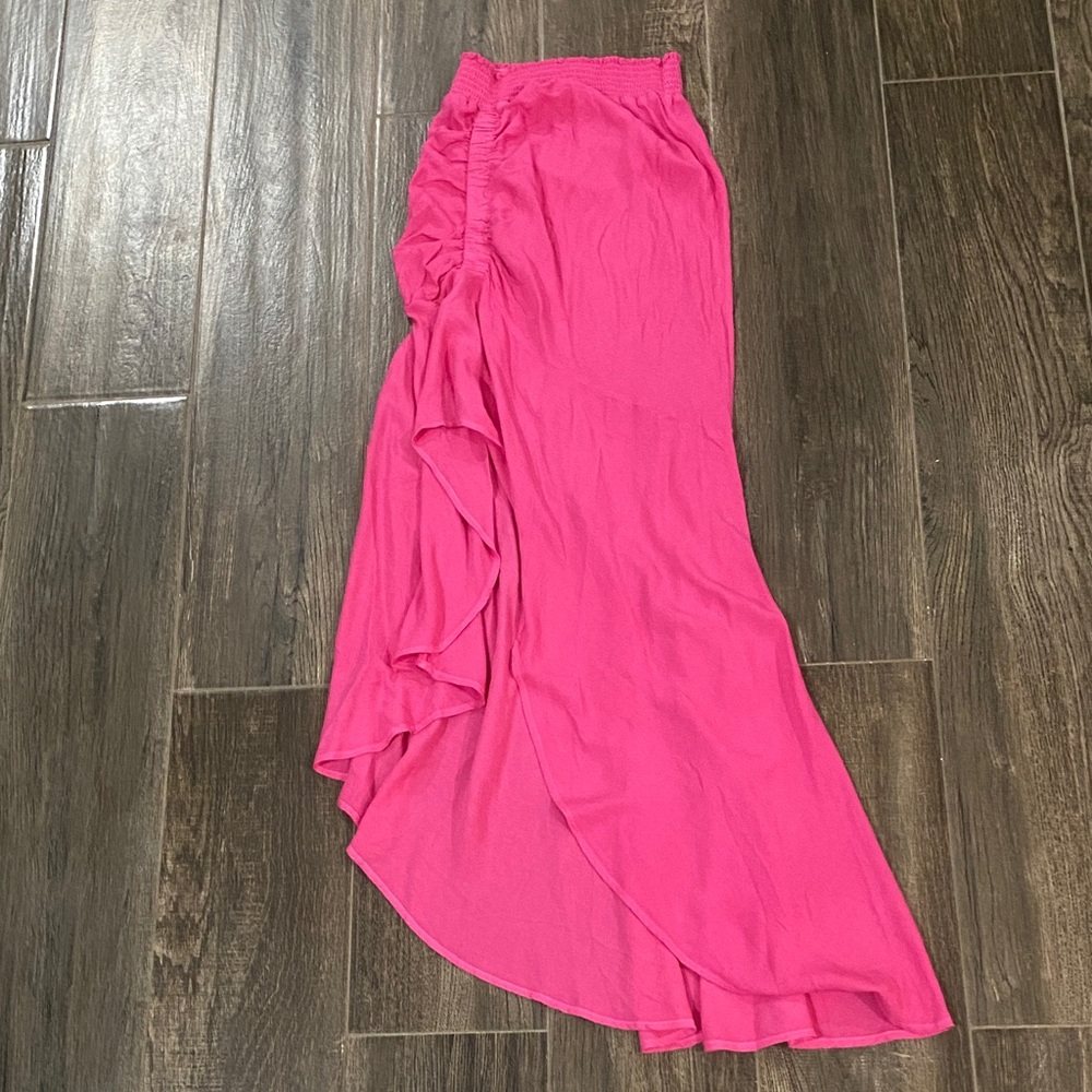 Young Fabulous & Broke Hot Pink High-Low Ruffle Skirt